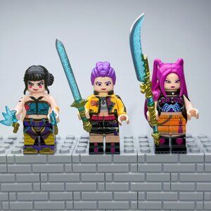 K-Pop Demon Hunters Custom Minifigure Set – Mina, Rina & Kyra (3pcs)